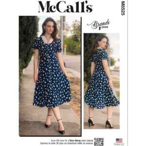 McCalls Schnittmuster M8525 - Sommerkleid mit mit glockigem Rock und kleinem Kragen