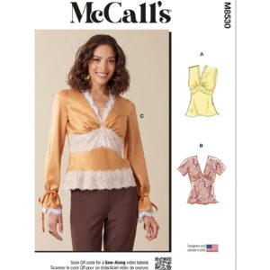 McCalls Schnittmuster M8530 - Bluse mit gerafften Vorderteil