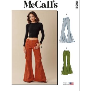McCalls Schnittmuster M8531 - lässig, sportliche Schlaghose für Damen