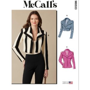 McCalls Schnittmuster M8533 - taillierte Damenjacke mit großem Kragen