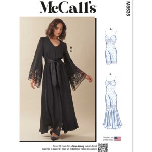 McCalls Schnittmuster M8535 - spitzenbesetzte Nachtwäsche für Damen