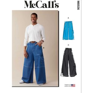 McCalls Schnittmuster M8536 - ausgefallenen Herrenjeans mit weitem Bein