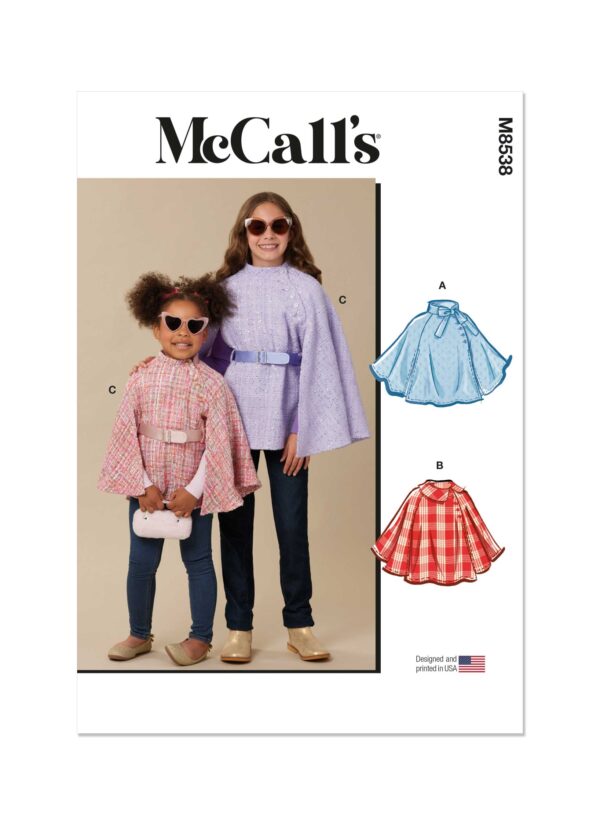 McCalls Schnittmuster M8538 - Poncho - Cape - Überwurf für Kinder