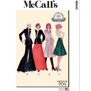 McCalls Schnittmuster M8542 - Vintage - Damenjacke, Rock und Hose im Stil der 70er