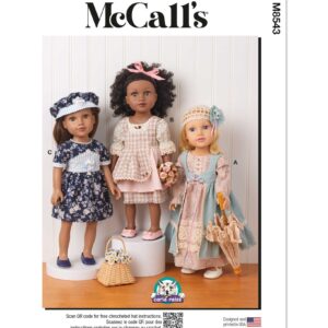 McCalls Schnittmuster M8543 - Puppenkleider für Puppe 46 cm