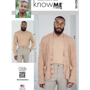 knowME Schnittmuster - ME2105 - Herrenrollkragenpullover, Strickjacke