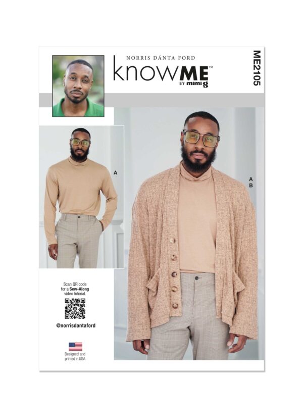 knowME Schnittmuster - ME2105 - Herrenrollkragenpullover, Strickjacke