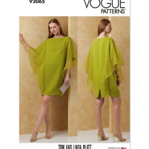 Vogue Schnittmuster - V2065 - Etuikleid mit Organzaflügelärmel