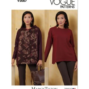 Vogue Schnittmuster V2067 - Damenshirt oder Kapuzenjacke
