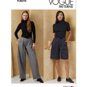 Vogue Schnittmuster - V2070 - Bundfaltenhose für Damen