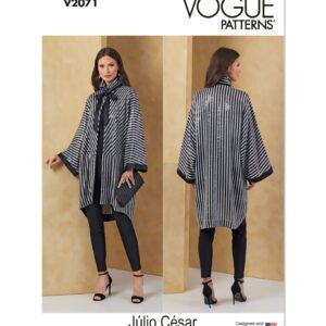 Vogue Schnittmuster V2071 - lässig weite, dünne Blusenjacke für Damen