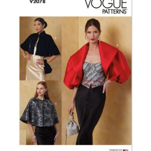 Vogue Schnittmuster V2078 - Cape, raffinierter Bolero Überwurf