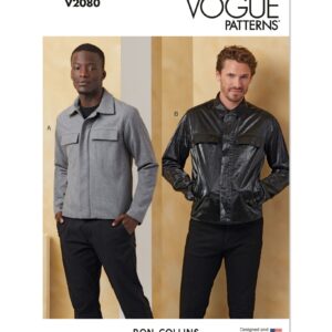 Vogue Schnittmuster V2080 - leichte Herrenjacke mit verdecktem Reißverschluss