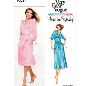 Vogue Schnittmuster - V2081 - Wickelkleid im Stil der 80er Jahre