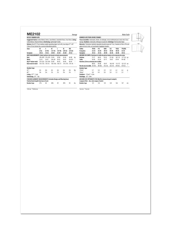 knowME Schnittmuster - ME2102 - ausgefallener Überwurf, Poncho – Bild 7