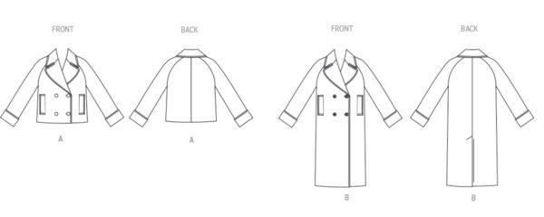 Butterick Schnittmuster - B7007 - Damenjacke, Damenmantel, doppelreihig geknöpft – Bild 6