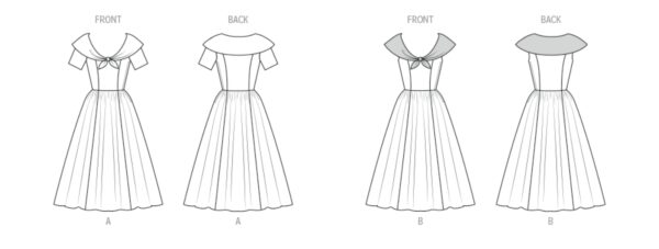 McCalls Schnittmuster M8539 - Vintage - elegantes Sommerkleid mit Schleifenkragen, Stil der 80 er Jahre – Bild 6