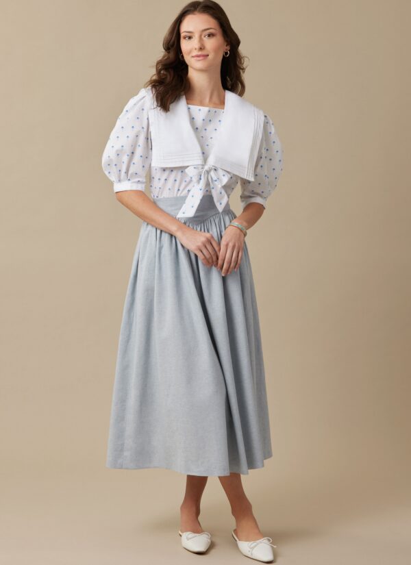 McCalls Schnittmuster M8540 - Vintage - verspieltes Sommerkleid mit Matrosenkragen, Stil der 80 er Jahre – Bild 2