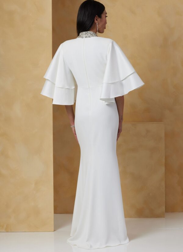 Vogue Schnittmuster V2066 - körperbetontes, langes Abendkleid mit Flügelärmel – Bild 3