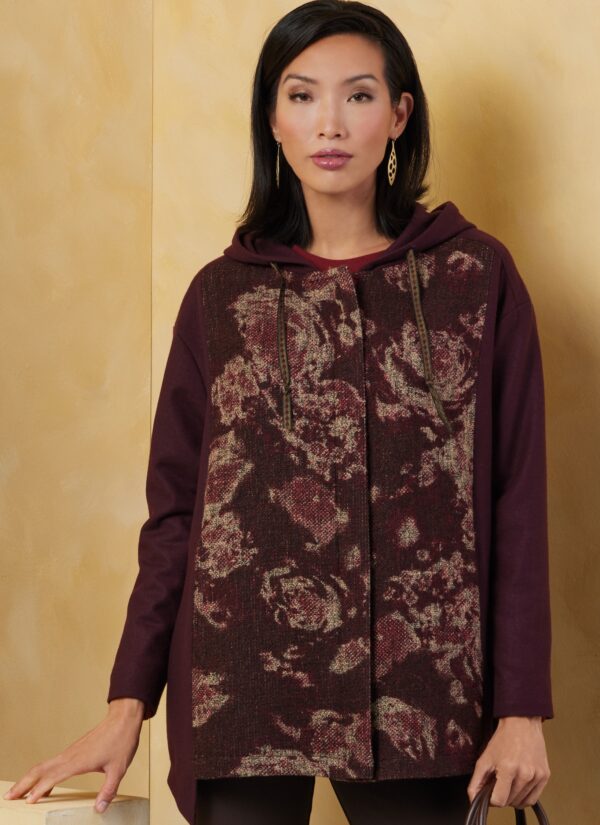 Vogue Schnittmuster V2067 - Damenshirt oder Kapuzenjacke – Bild 3