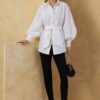 Vogue Schnittmuster - V2068 - Bluse mit Bindegürtel – Bild 5