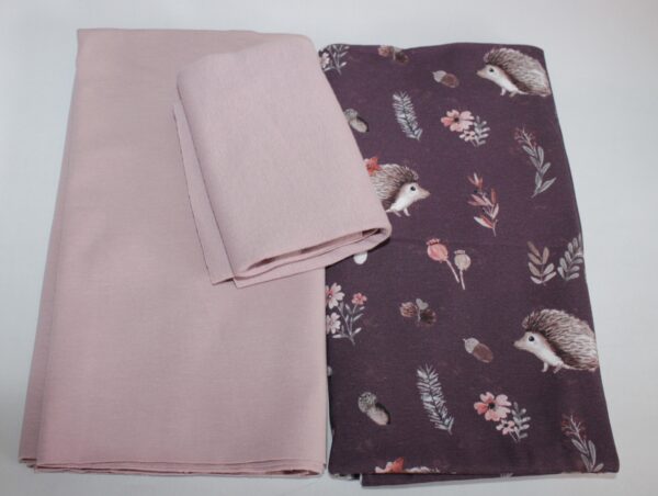Stoffpaket - Jersey - Kinderbekleidung - Igel- Bordeaux / Altrosa- SPJ 02