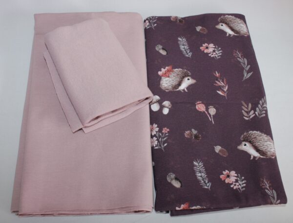 Stoffpaket - Jersey - Kinderbekleidung - Igel- Bordeaux / Altrosa- SPJ 02 – Bild 3