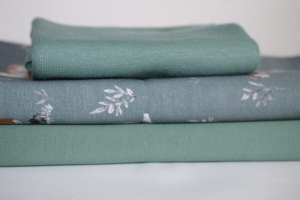 Stoffpaket - Jersey - Kinderbekleidung - Waldtiere - Petrol / Beigebraun - SPJ 03 – Bild 2