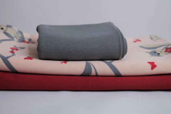 Stoffpaket - Jersey - Kinderbekleidung - Eulen - Aprikot / Rot - SPJ 06 – Bild 2