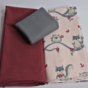 Stoffpaket - Jersey - Kinderbekleidung - Eulen - Aprikot / Rot - SPJ 06