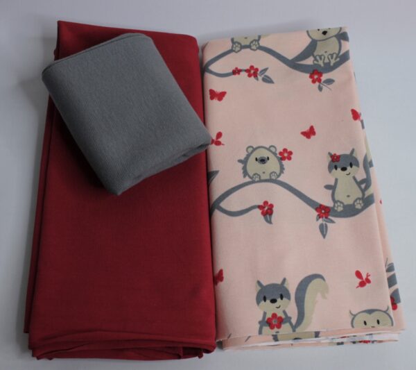 Stoffpaket - Jersey - Kinderbekleidung - Eulen - Aprikot / Rot - SPJ 06 – Bild 3