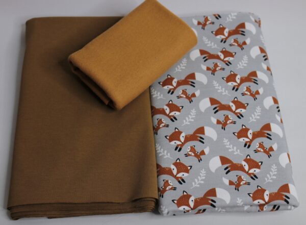 Stoffpaket - Jersey - Kinderbekleidung - Füchse - Grau / Braun - SPJ 12