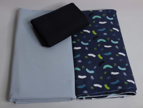 Stoffpaket - Jersey - Kinderbekleidung - Striche - Dunkelblau / Hellblau - SPJ 13