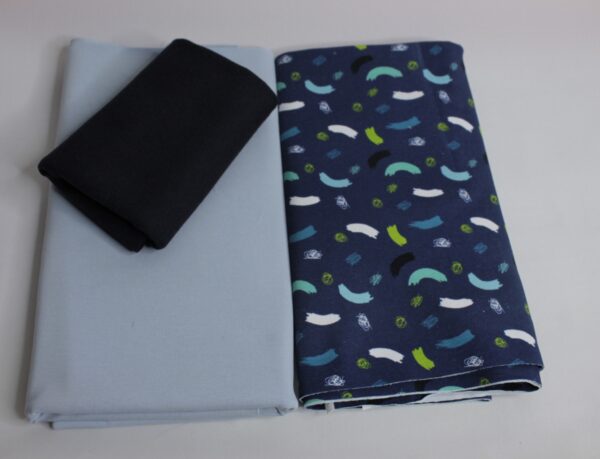 Stoffpaket - Jersey - Kinderbekleidung - Striche - Dunkelblau / Hellblau - SPJ 13 – Bild 3