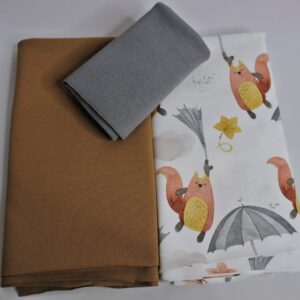 Stoffpaket - Jersey - Kinderbekleidung - Regenschirm - Beige / Hellbraun - SPJ 16