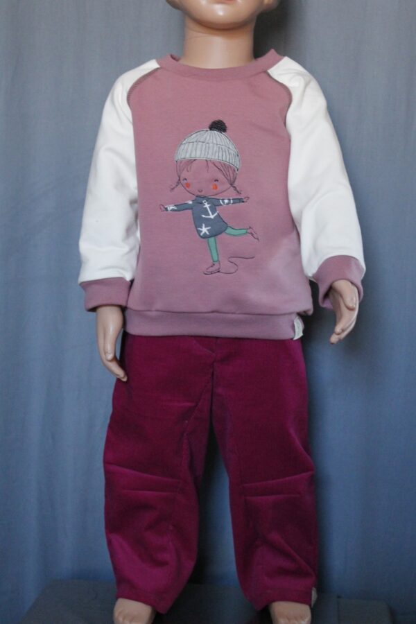 Langarmshirt - Shirt - Sweat - Gr. 86/92 - Altrosa - bestickt – Bild 2