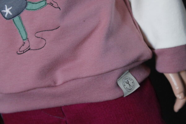 Langarmshirt - Shirt - Sweat - Gr. 86/92 - Altrosa - bestickt – Bild 4