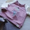 Langarmshirt - Shirt - Sweat - Gr. 86/92 - Altrosa - bestickt