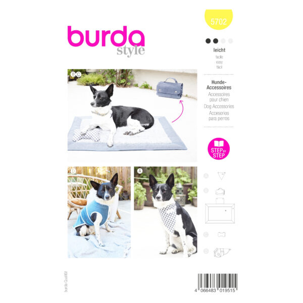 Burda Style Schnittmuster Nr. 5702 - Hunde-Set - Hunde Accessoires - Mantel, ...