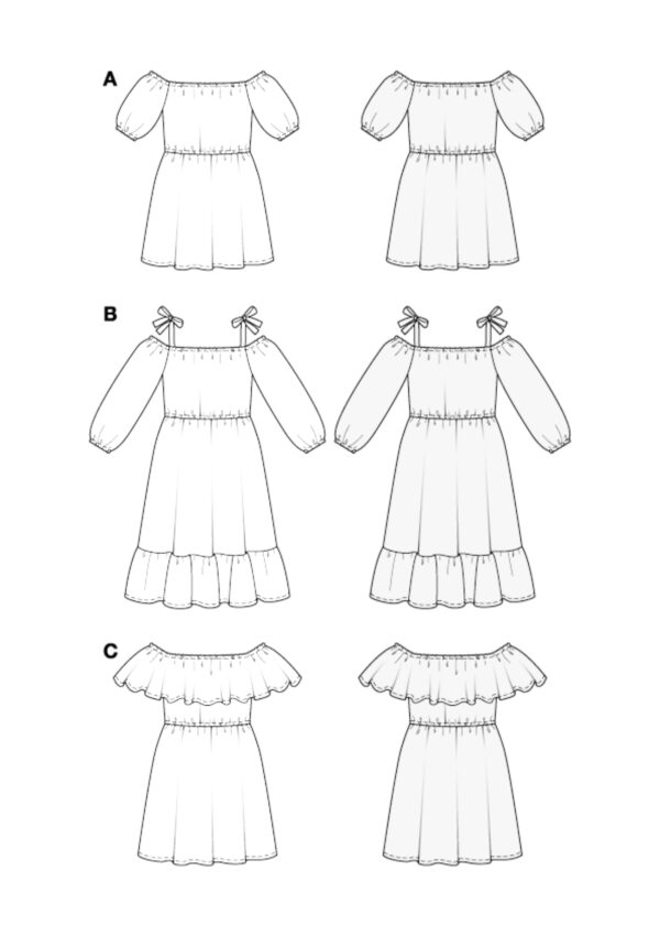Burda Easy Schnittmuster Nr. 5728 - Kleid - luftiges Sommerkleid - 3 Varianten – Bild 9