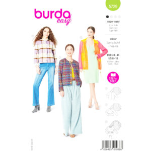 Burda Easy Schnittmuster Nr. 5729 - Blazer - Jacke - 3 Varianten