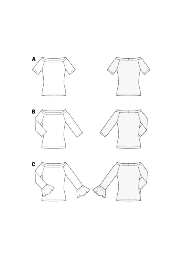 Burda Easy Schnittmuster Nr. 5730 - Oberteil - Shirt - Top - 3 Varianten – Bild 9