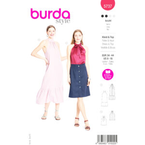 Burda Style Schnittmuster Nr. 5737 - Kleid & Top - feminin - Neckholder - Rüsche