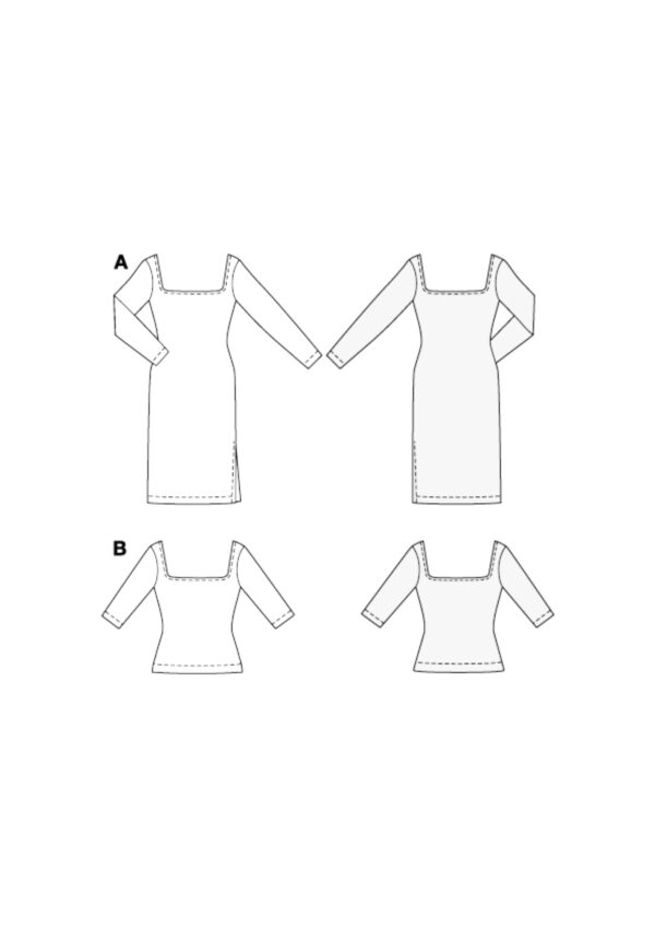 Burda Easy Schnittmuster Nr. 5738 - Kleid, Shirt - figurbetonend - Seitenschlitz – Bild 8