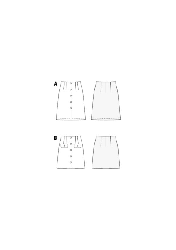 Burda Style Schnittmuster Nr. 5739 - Rock - leicht ausgestellt - Knopfleiste – Bild 8
