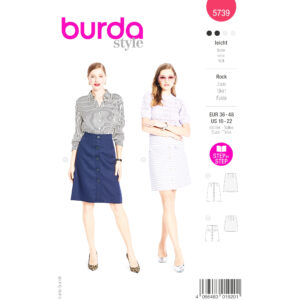 Burda Style Schnittmuster Nr. 5739 - Rock - leicht ausgestellt - Knopfleiste