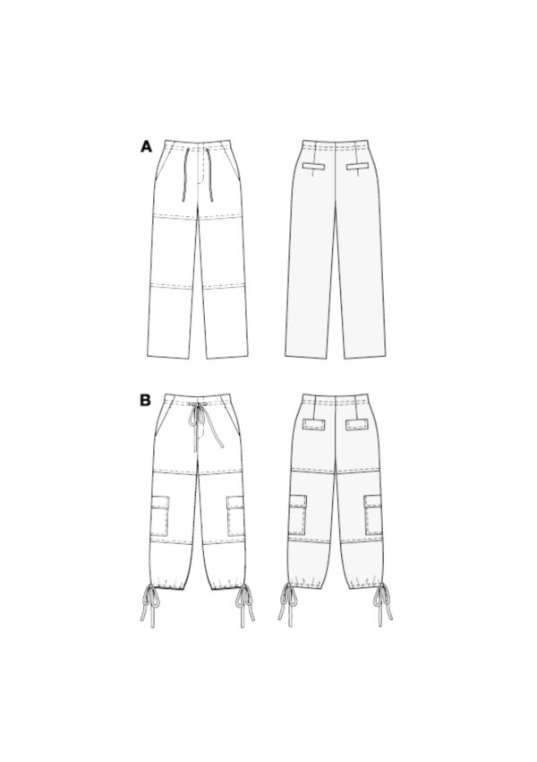 Burda Style Schnittmuster Nr. 5740 - Hose - Teilungsnähte horizontal - Tunnelzug – Bild 8