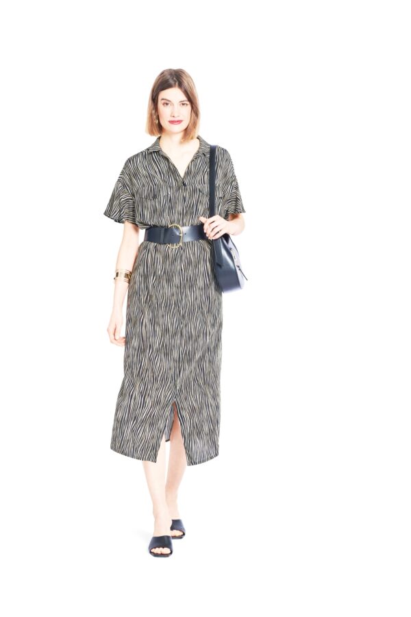 Burda Style Schnittmuster Nr. 5742 - Kleid - Hemdkragen - verdeckte Knopfleiste – Bild 2