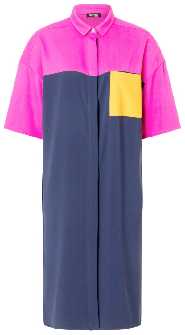 Burda Style Schnittmuster Nr. 5742 - Kleid - Hemdkragen - verdeckte Knopfleiste – Bild 6