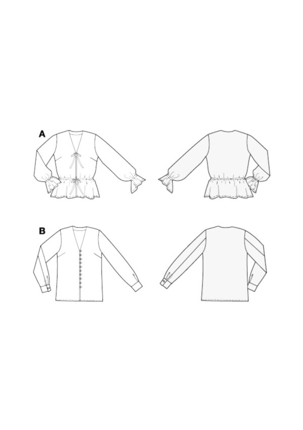 Burda Style Schnittmuster Nr. 5746 - Bluse - V-Ausschnitt - Bindebänder – Bild 8